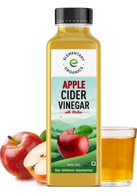 Elementary Organics Apple Cider Vinegar With Mother Of |Raw Unfiltered Unpasteurized Vinegar&nbsp;&nbsp; 300 Ml