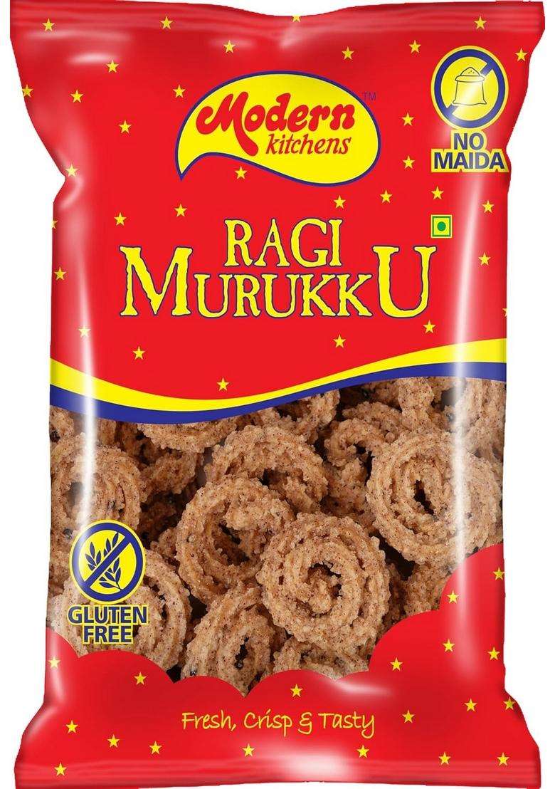 Modern Kitchens Ragi Murukku - 150G | Gluten-Free, No Maida Healthy, Crispy Snack With Finger Millet, Rice & Sesame Seeds - Indya