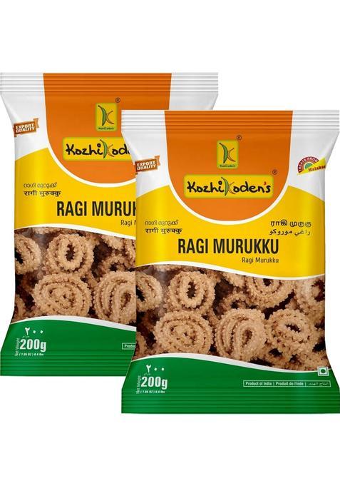 Kozhikoden'S Ragi Murukku 400G (2X200G) | Made With Pure Finger Millet Crispy & Fresh Chakli Perfect Tea Time Snack Traditional South Indian