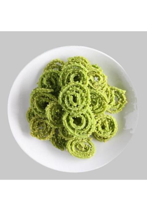 Crunchizz Spring Murukku (Chakli) I Crunchy, Authentic Kerala Snack No Artificial Additives Perfect Tea-Time Bites Pack Of One (150 Grams, Palak)