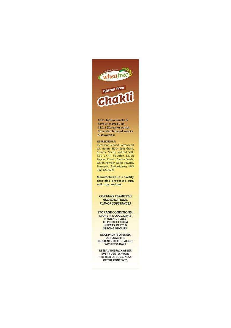 Wheafree Gluten Free Chakli (Murukku) (Pack Of 2 X 400 G) | Lactose Delicious, Ready To Eat Tasty Crispy And Crunchy Savory| Best Snacks For Tea/Coffee - Indya