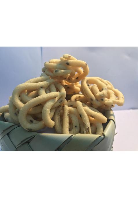 Preeta Mart Thenkuzhal White Chakli | Murukku Chakkuli Dantkali Chakali Chakri Chakralu Jantikalu - Indian Delicious Snacks (2 * 200 Gram)