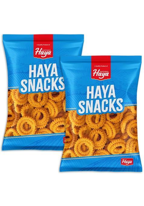Haya Food Products | Masala Murukku (Chakli) Traditional Kerala Snack Authentic Tea-Time Snacks (Pack Of 2 X 150G)