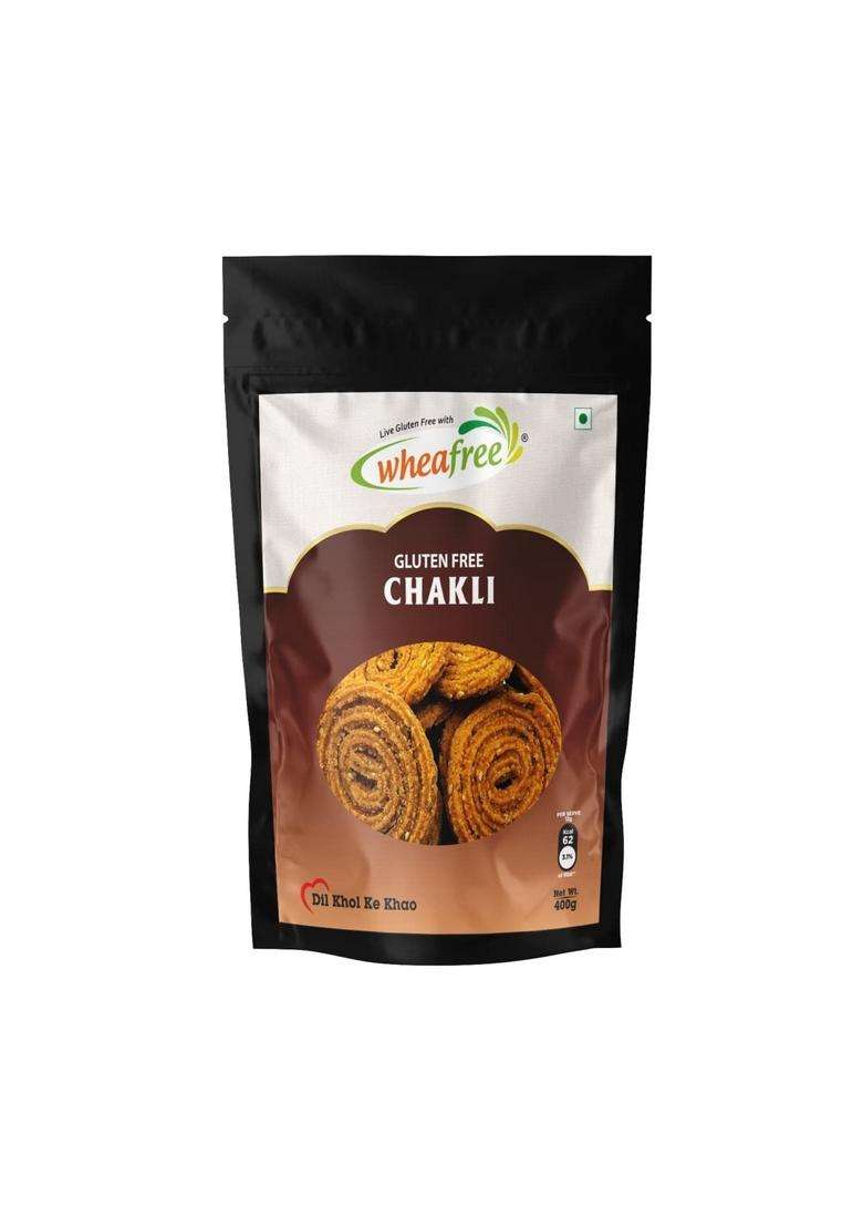 Wheafree Gluten Free Chakli (Murukku) (Pack Of 2 X 400 G) & Bikaneri Bhujia 400G Each) - Indya