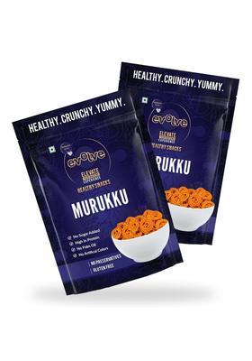 Evolve Murukku | Traditional South (Chakli), Crispy & Flavorful Snack, Light Savoury Crunch, Perfect Tea-Time Treats For Adults, Healthy Namkeen 200G (100G Each, Pack Of 2)