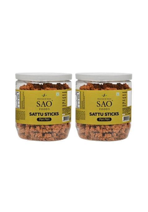 Stories & Ideas Sao Foods Sattu Sticks Peri - 360G | Pack Of 2 Jars (180G Each) Traditional Indian Healthy Snacks Savoury