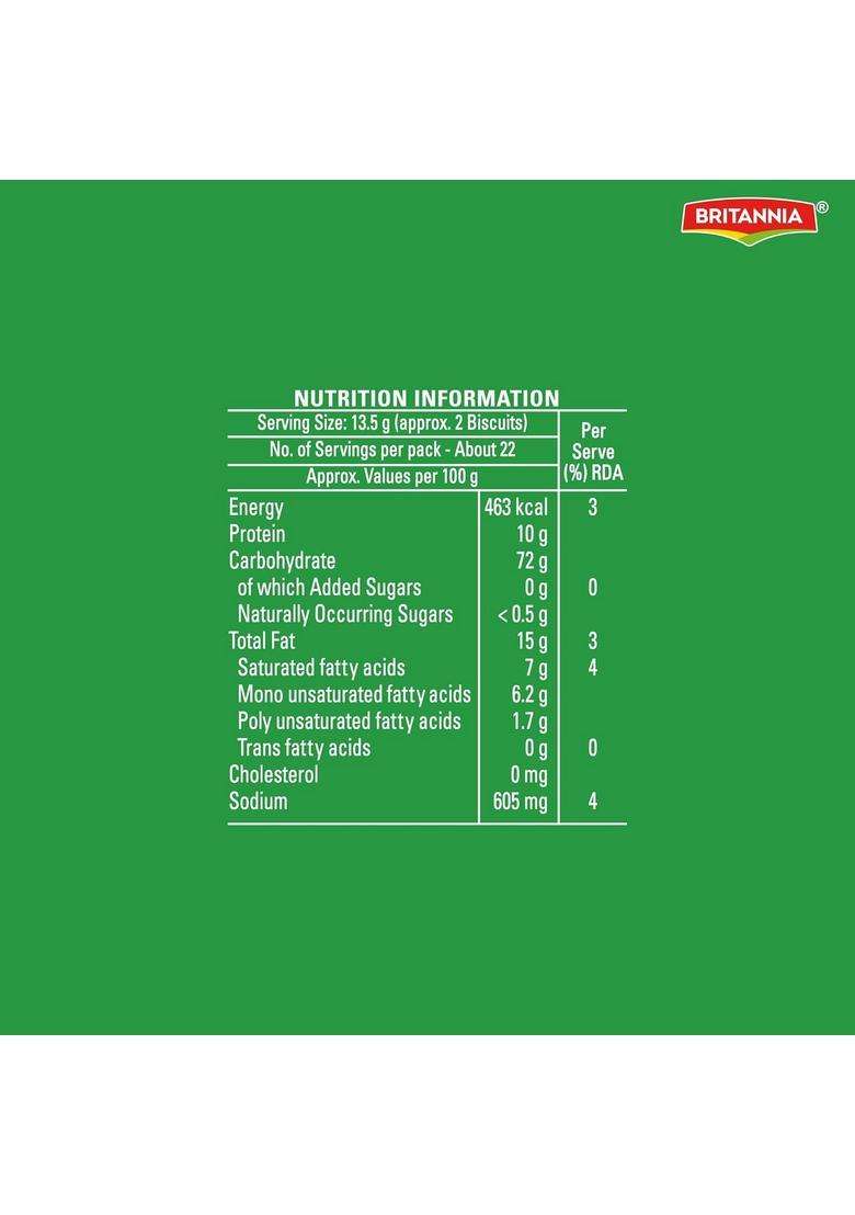 Britannia Nutrichoice Sugar Free Cracker Biscuits Pouch, 300 G - Indya