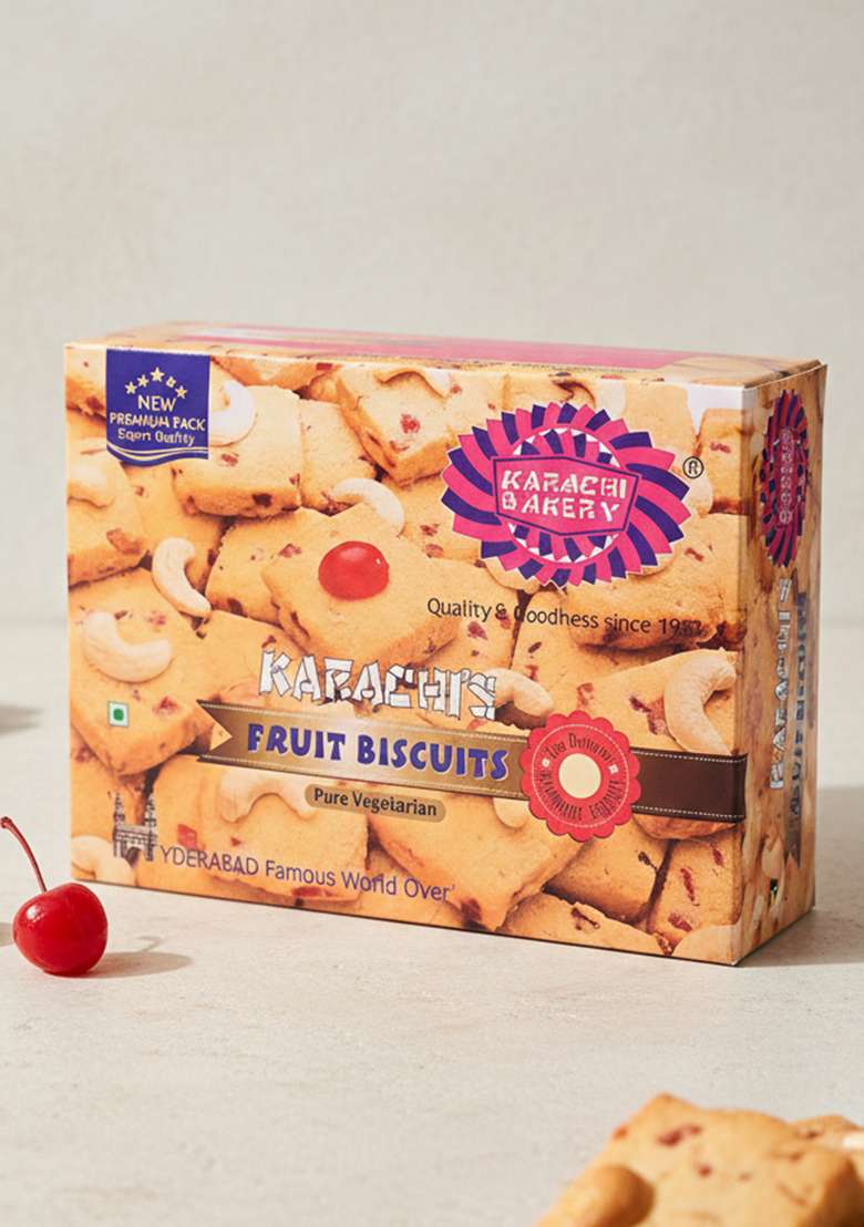 Karachi Bakery Fruit Biscuit - Premium, 400 G - Indya