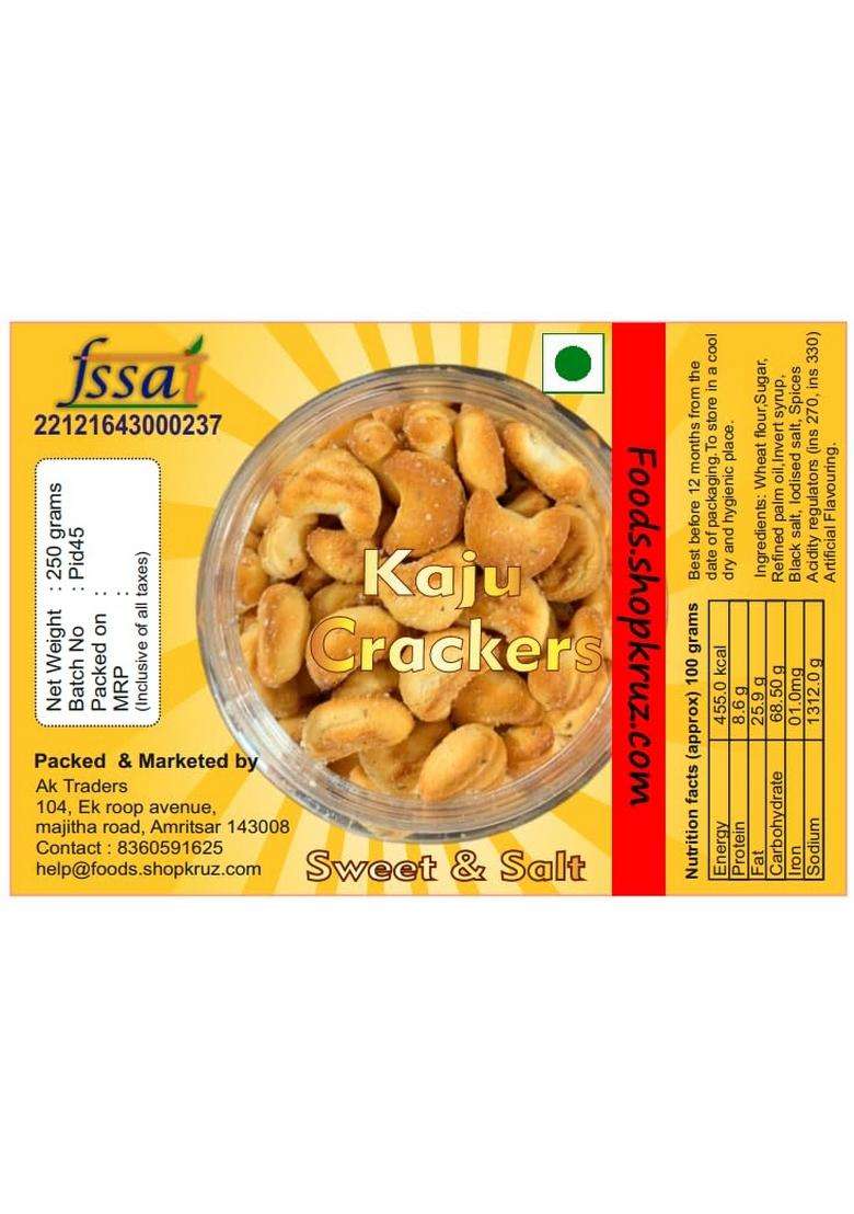 Foods.Shopkruz Combo Namkeen Crackers Hexo And Ajwain Biscuits In 2 Jar 250G Chotu Biscuit Pack - Indya
