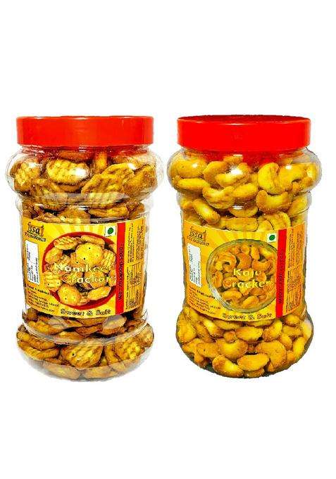 Foods.Shopkruz Combo Namkeen Crackers Hexo And Ajwain Biscuits In 2 Jar 250G Chotu Biscuit Pack