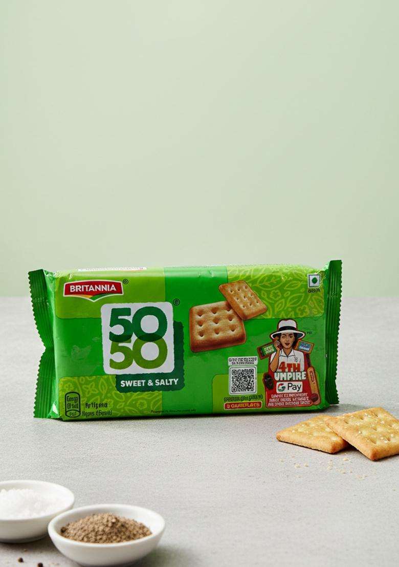 Britannia 50-50 Sweet Salty Biscuit, 188G - Indya