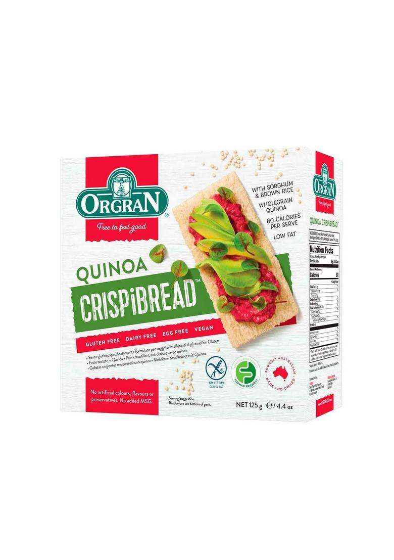 Orgran Gluten Free Quinoa Crispbread, 125G - Indya