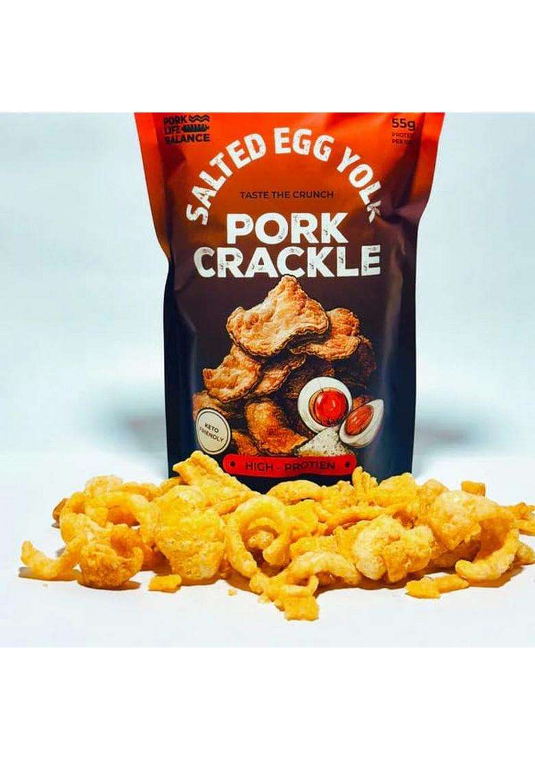 Pork Life Balance Delicious Crackle (Salted Egg Yolk, 75 Gm) - Ready To Eat Pure Dry Cured Crackles, No Trans Fat, Gluten & Soya Free, Shelf-Stable, Keto Friendly (Pack Of 1) - Indya