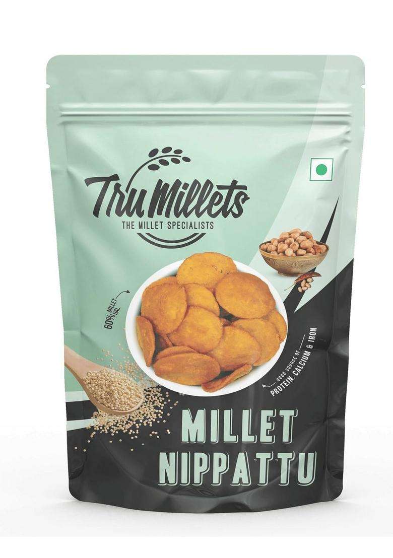 Trumillets Millet Nippattu 125G(Pack Of 2) | South Indian Crunchy Snack Tasty Nippatu No Palm Oil Preservative Ready-To-Eat Healthy & Wholesome - Indya