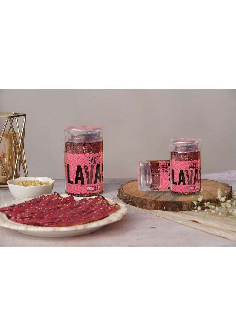Unwrap Happiness Baked Lavash Bread Stick Beetroot Flavour | Snack Crackers A Flavorful Crunchy, Crispy, Tasty Long Chips Butter (5.9%) High Protein Low Trans Fat On The Go Flatbread 100 Grams - Indya