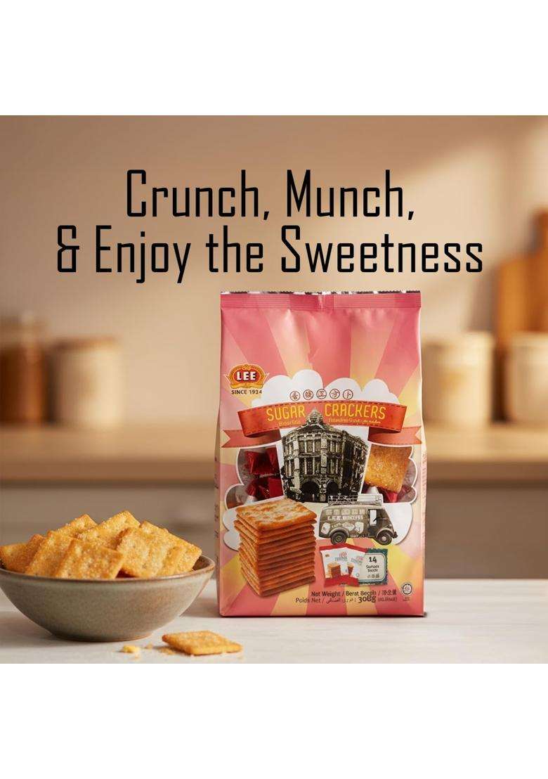 De Best Lee Cracker Sugar 308G | Crunchy Crackers Delicious Snack For All Ages Perfect Tea Time & Parties - Indya