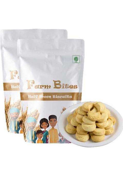 Hungry Beast Farm Bites - Homemade Freshly Baked Moon Biscuits | Chandh Crispy Half 100 Grams (Pack Of 2)