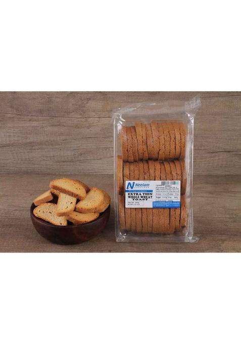 Neelam Foodland Extra Thin Whole Wheat Toast, Perfect Crunchy Snack, For Home, Travel, 400 G