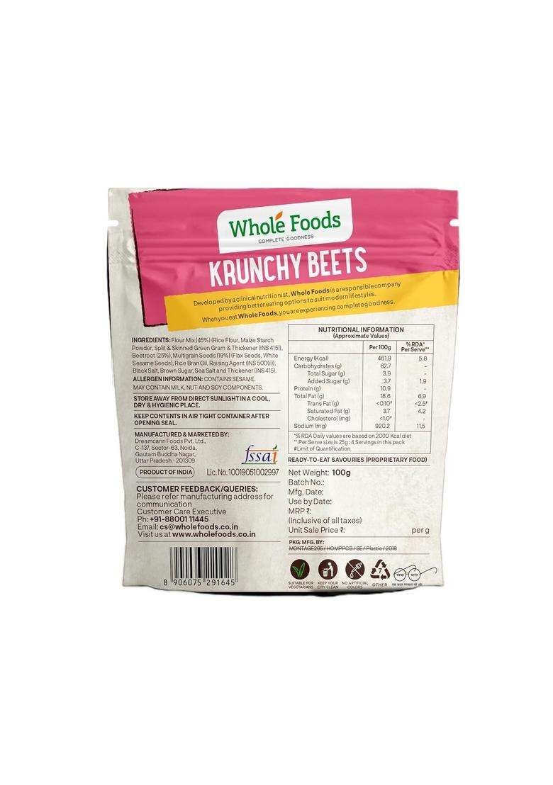 Whole Foods Gluten Free | Krunchy Beetroot Cracker 80G - Indya