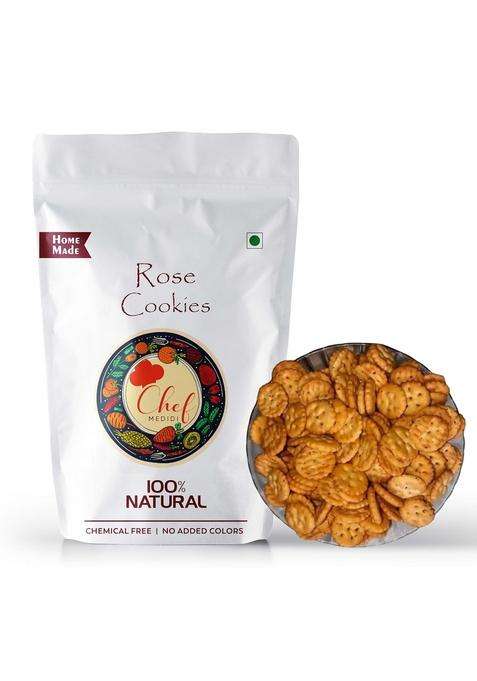 Chef Medidi Home Made Fresh Small Round Shaped Salt Biscuits|Round Biscuits|Tea Time Snacks|Small Crispy Cracker - (250 Grams)