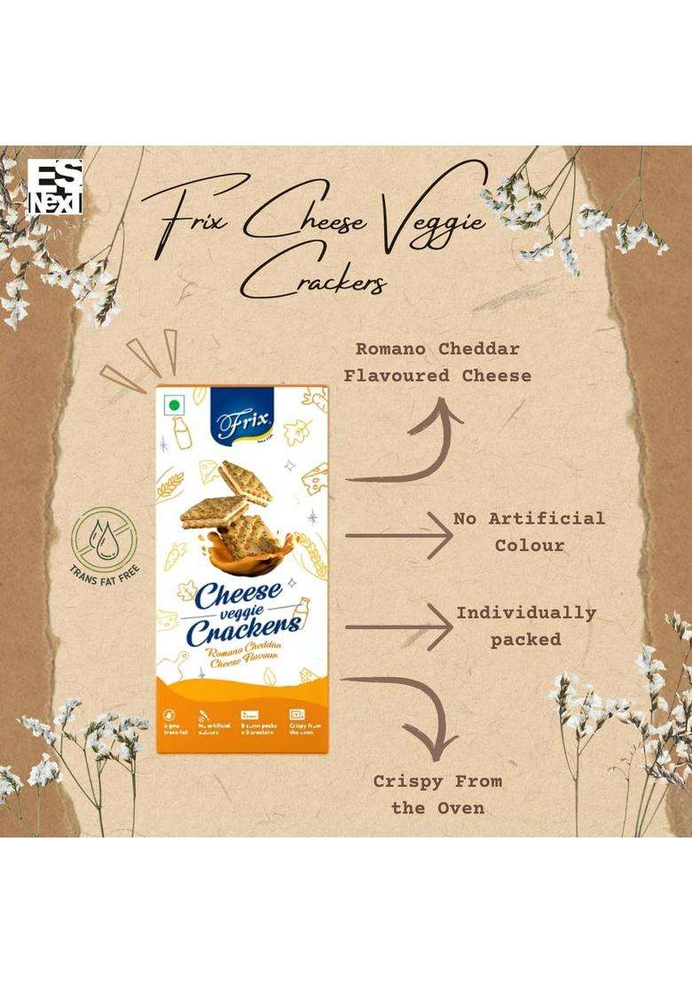 Esnext Frix Cheese Cream Veggie Cracker I Romano Cheddar Flavor (An Original Recipe) - 160G (Pack Of 2) - Indya