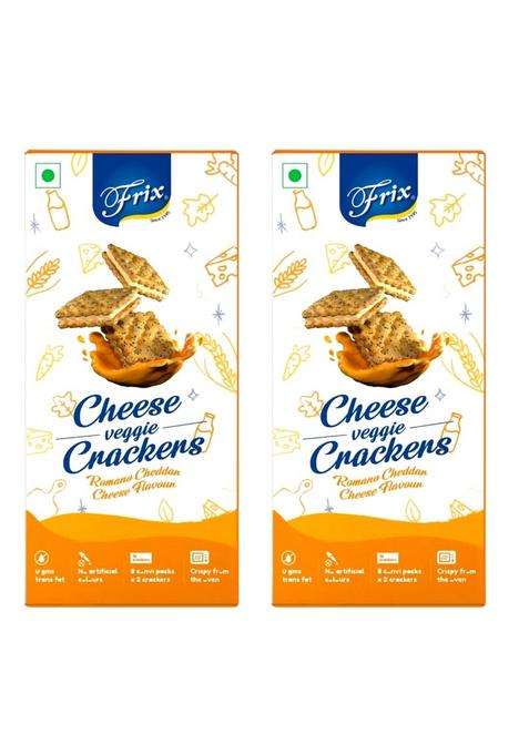 Esnext Frix Cheese Cream Veggie Cracker I Romano Cheddar Flavor (An Original Recipe) - 160G (Pack Of 2)