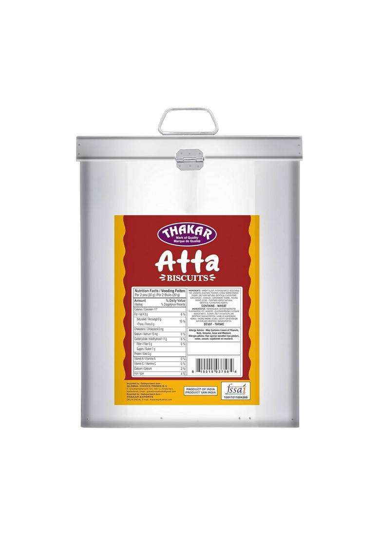 Thakar Atta Cookies Biscuits 2Kg | Crispy & Buttery Texture Ideal Tea Time Snack Homemade Taste, Bakery Fresh Premium Handmade Whole Wheat Gluten-Free, No Maida, Palm Oil-Free Healthy Diabetic-Friendly Snack. - Indya