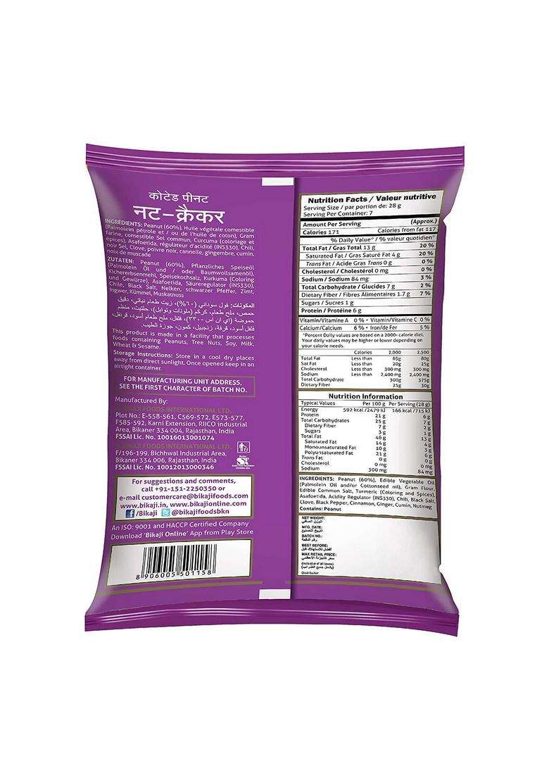 Bikaji Aslee Bikaneri - Spicy Coated Peanuts Nuts Cracker 400G X 2 - Indya
