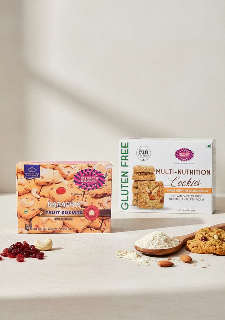 Karachi Bakery Fruit Biscuit - Premium, 400 G Gluten Free Biscuits (Multi Nutrition) - Indya