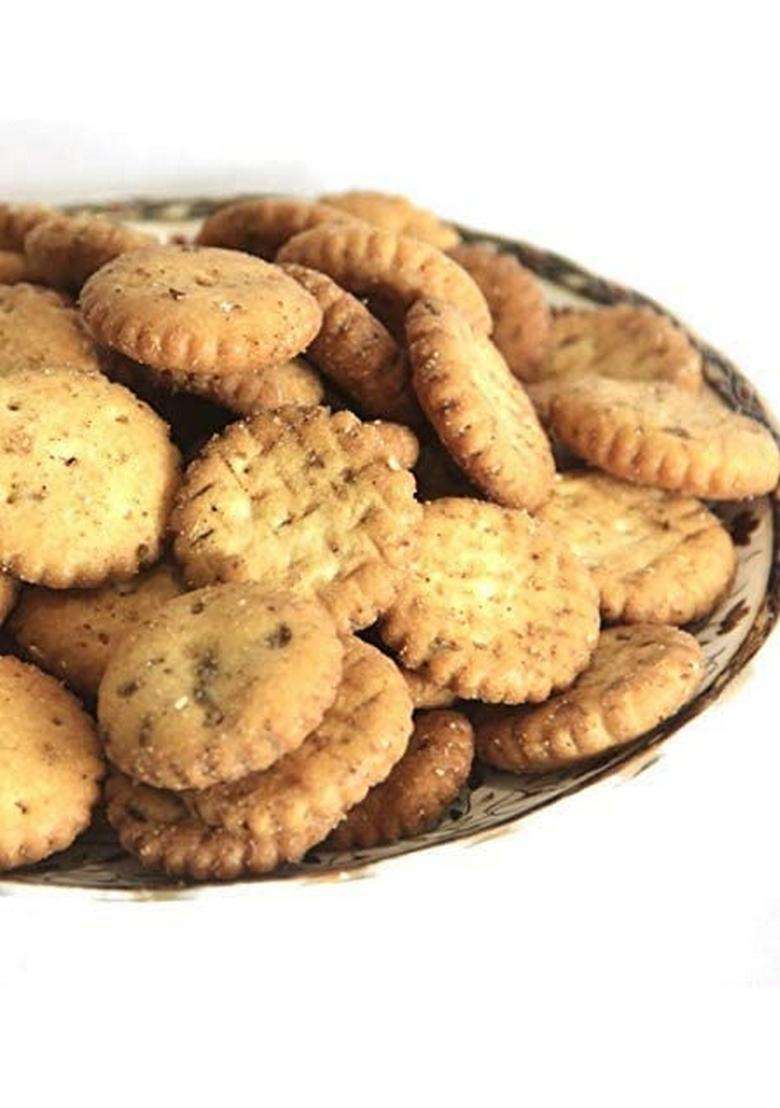 Chef Medidi Home Made Fresh Small Round Shaped Salt Biscuits|Round Biscuits|Tea Time Snacks|Small Crispy Cracker -100 Grams - Indya