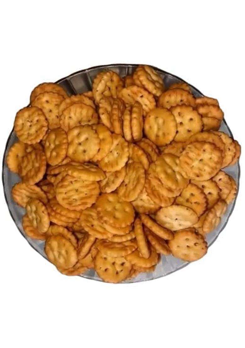 Chef Medidi Home Made Fresh Small Round Shaped Salt Biscuits|Round Biscuits|Tea Time Snacks|Small Crispy Cracker -100 Grams - Indya