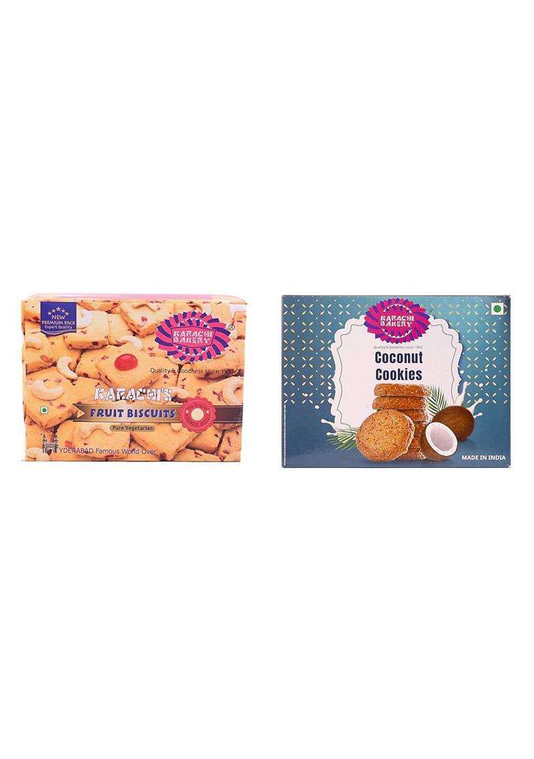 Karachi Bakery Fruit Biscuit - Premium, 400 G Coconut Cookies,400Gm - Indya