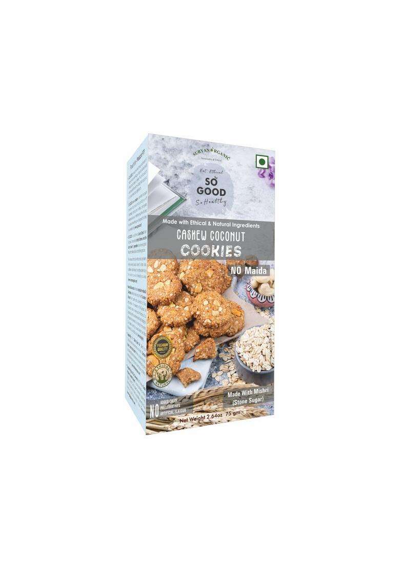 Sose So Good Cashew Coconut Cookies 75Gm - Indya