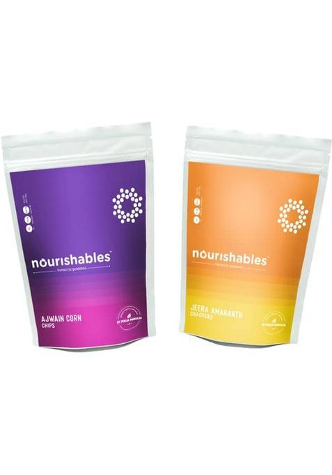 Molecules Nourishables By Pooja Makhija: Chips & Crackers Variety Pack - 2 Flavors: Ajwain Corn Jeera Amaranth, Healthy Snack, Gluten-Free, Non-Gmo, Vegan, High Fiber, Whole Grain, Perfect For Snacking, Lunches, Of