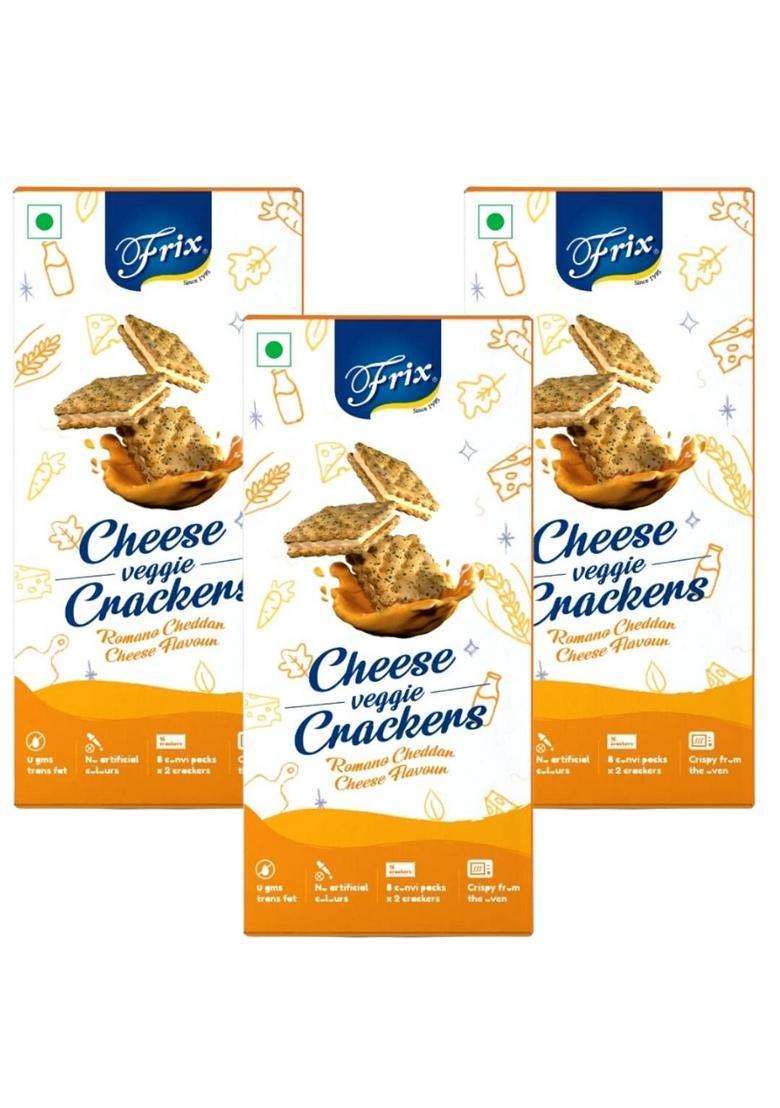 Esnext Frix Cheese Cream Veggie Cracker I Romano Cheddar Flavor (An Original Recipe) - 160G (Pack Of 3) - Indya