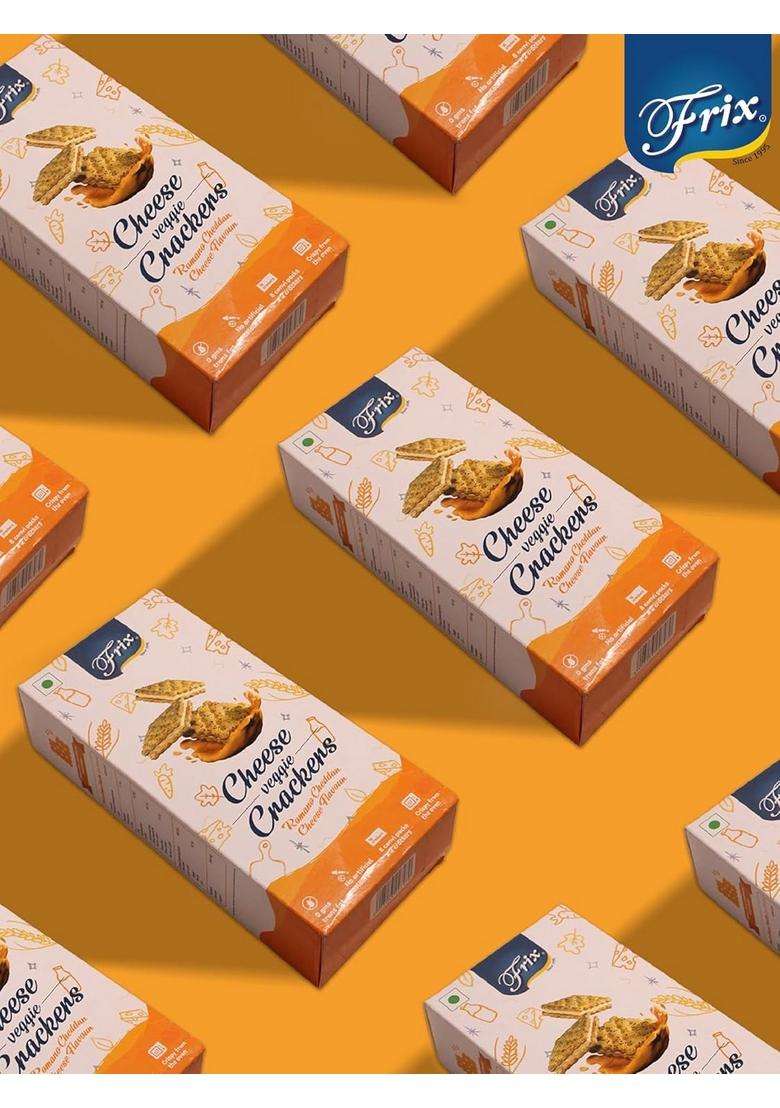 Esnext Frix Cheese Cream Veggie Cracker I Romano Cheddar Flavor (An Original Recipe) - 160G (Pack Of 3) - Indya