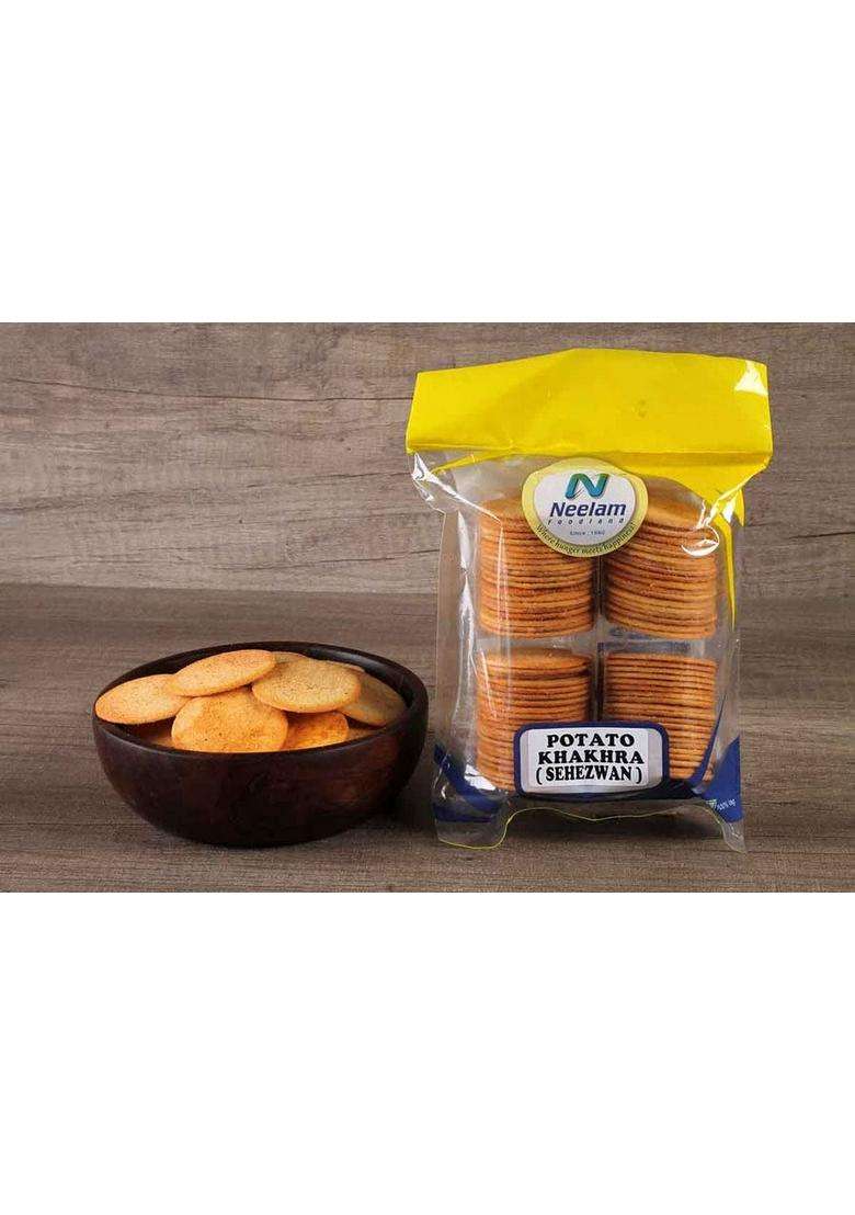 Neelam Foodland Potato Khakhra Schezwan Mini, Perfect Snack Food Chips At Home/Travel/Picnic, 400G - Indya