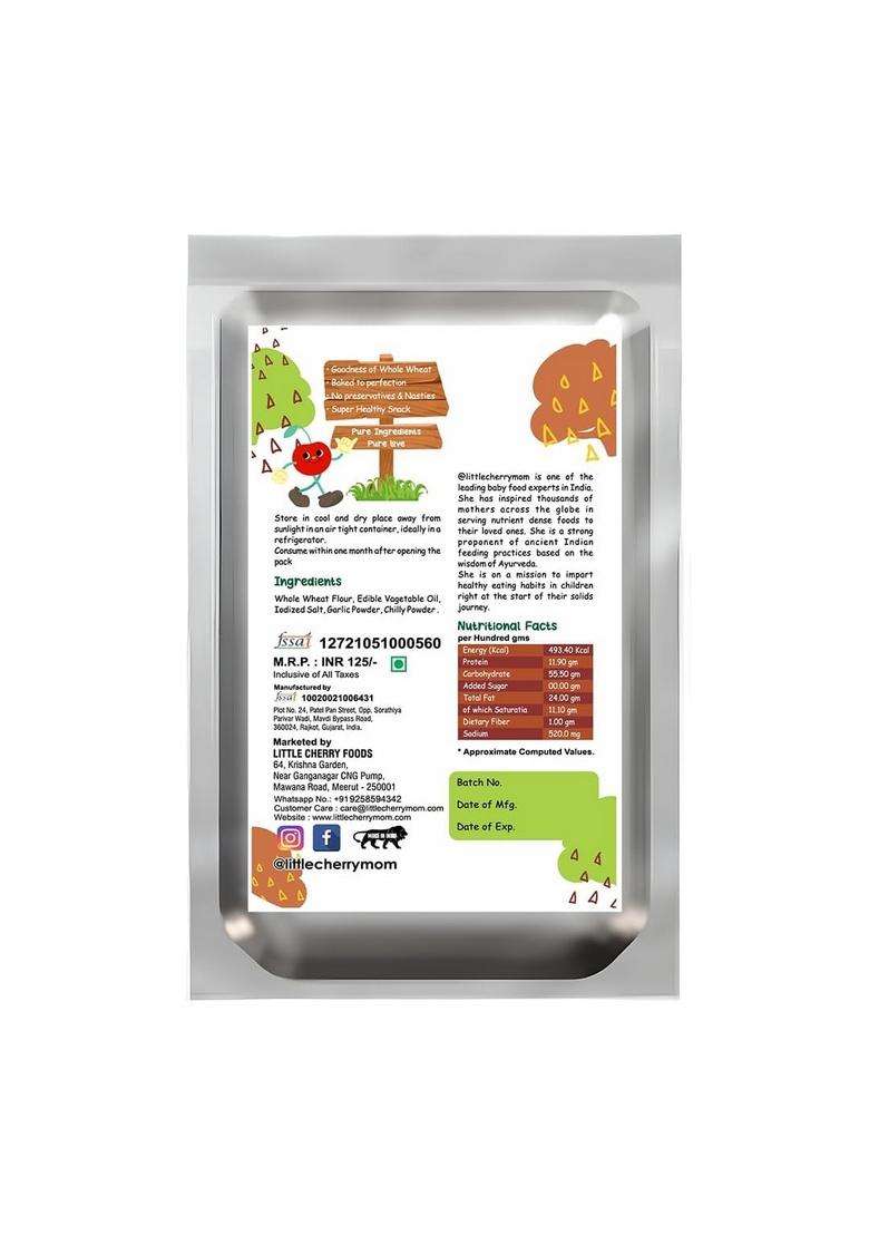 @Littlecherrymom "Whole Wheat Khakhra Garlic Flavour ((100G X 2))" (Pack Of 2, 200.00, Gram) - Indya