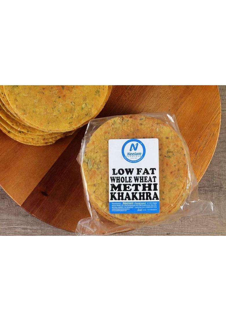 Neelam Foodland Whole Wheat Methi Khakhra Mini, Low Fat, - Indya