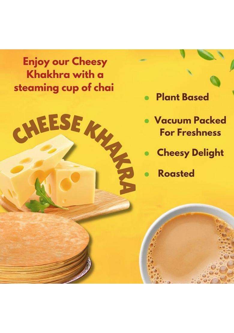 Jawai Roasted Whole Wheat Khakra Combo - Cheese & Punjbai Khakhra, Crispy Crunchy, 100% Natural Ingredients, Ready To Eat Healthy Snacks Vaccum Packed (Pack Of 2-200 Gms Each) - Indya