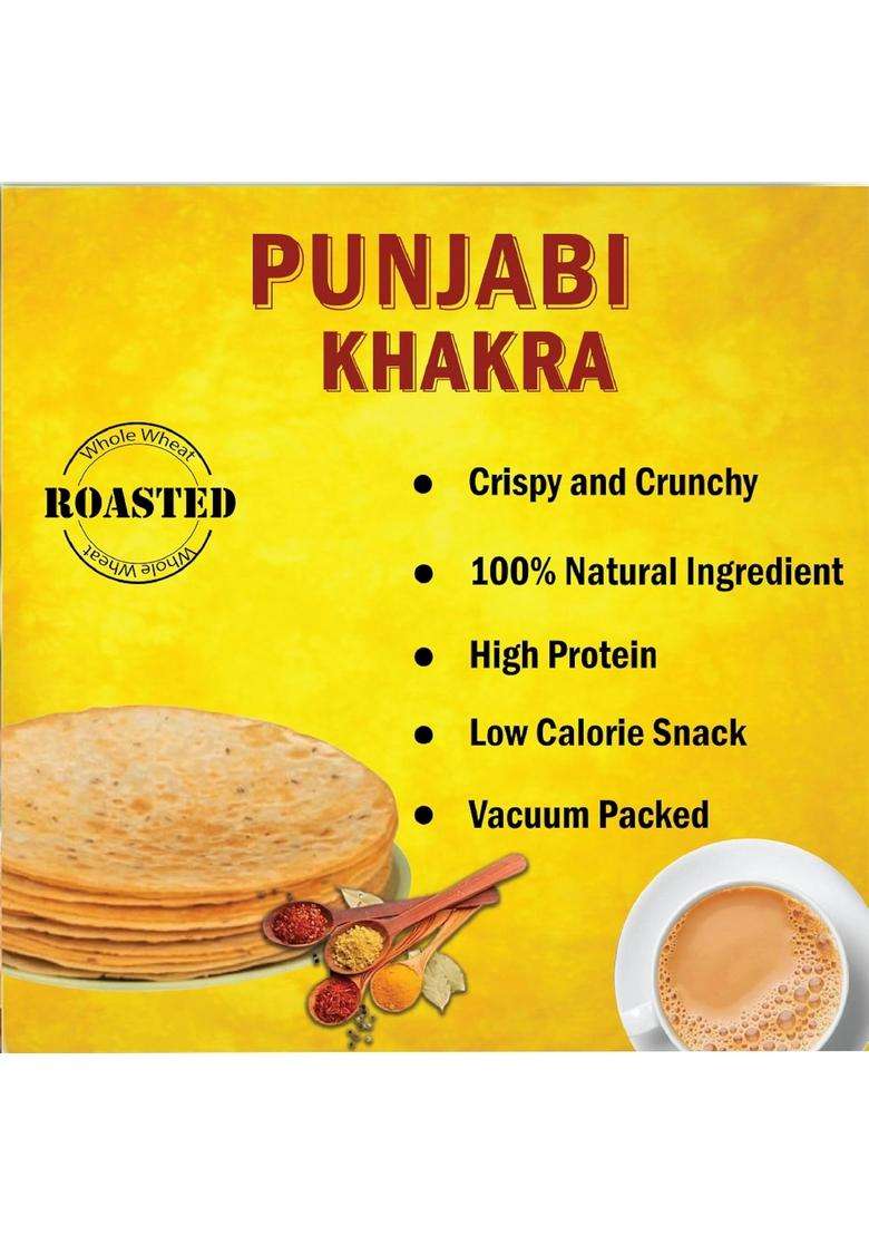 Jawai Roasted Whole Wheat Khakra Combo - Cheese & Punjbai Khakhra, Crispy Crunchy, 100% Natural Ingredients, Ready To Eat Healthy Snacks Vaccum Packed (Pack Of 2-200 Gms Each) - Indya
