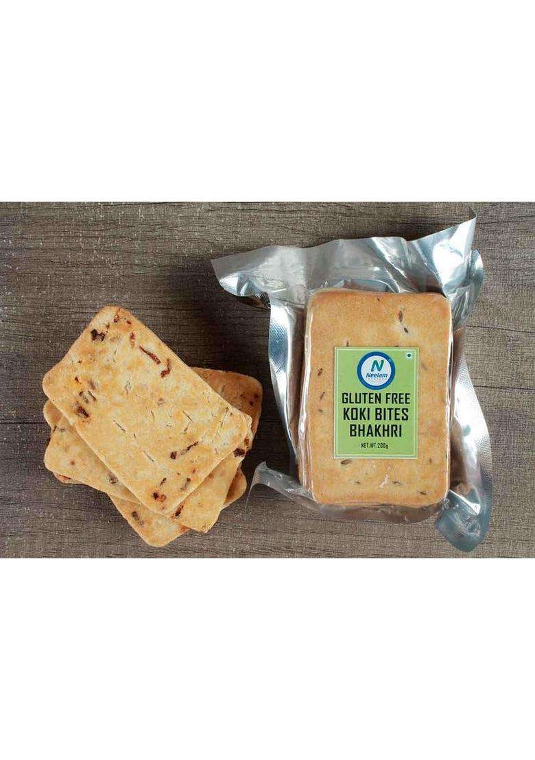 Neelam Foodland Bhakhri, Enjoy At Home, Picnic And Travel, Anytime Healthy Food, Easy Food Box, Breafast, Box (Gluten Free Koki Bites Bhakhri Mobile 200 Gm) - Indya