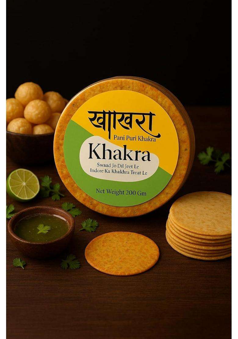 Malvas Food Khakhra Ready To Eat Delicious Crispy & Crunchy, Healthy Anytime Snack | Gluten Free Instant Snacks All Time Favourite Indian (200 G (Pack Of 1), Pani Puri Khakra) - Indya