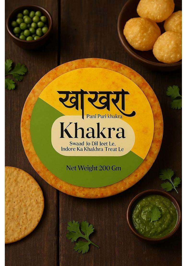 Malvas Food Khakhra Ready To Eat Delicious Crispy & Crunchy, Healthy Anytime Snack | Gluten Free Instant Snacks All Time Favourite Indian (200 G (Pack Of 1), Pani Puri Khakra) - Indya