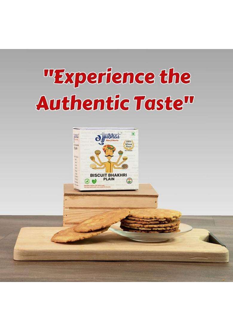 Gujjubhai Biscuit Bhakhri Plain 180G | Light & Crispy Snack Roasted Healthy Tea-Time Perfect For Travel, Office Everyday Munching Authentic Taste, Crunchy Namkeen Delight_Pack Of 3 - Indya