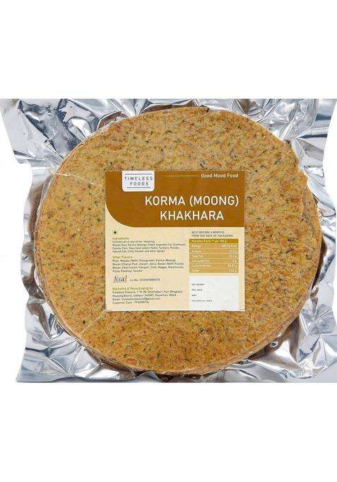 Timeless Food Korma Khakhra 800G | Healthy Moong Dal Traditional Gujarati Breakfast Snack
