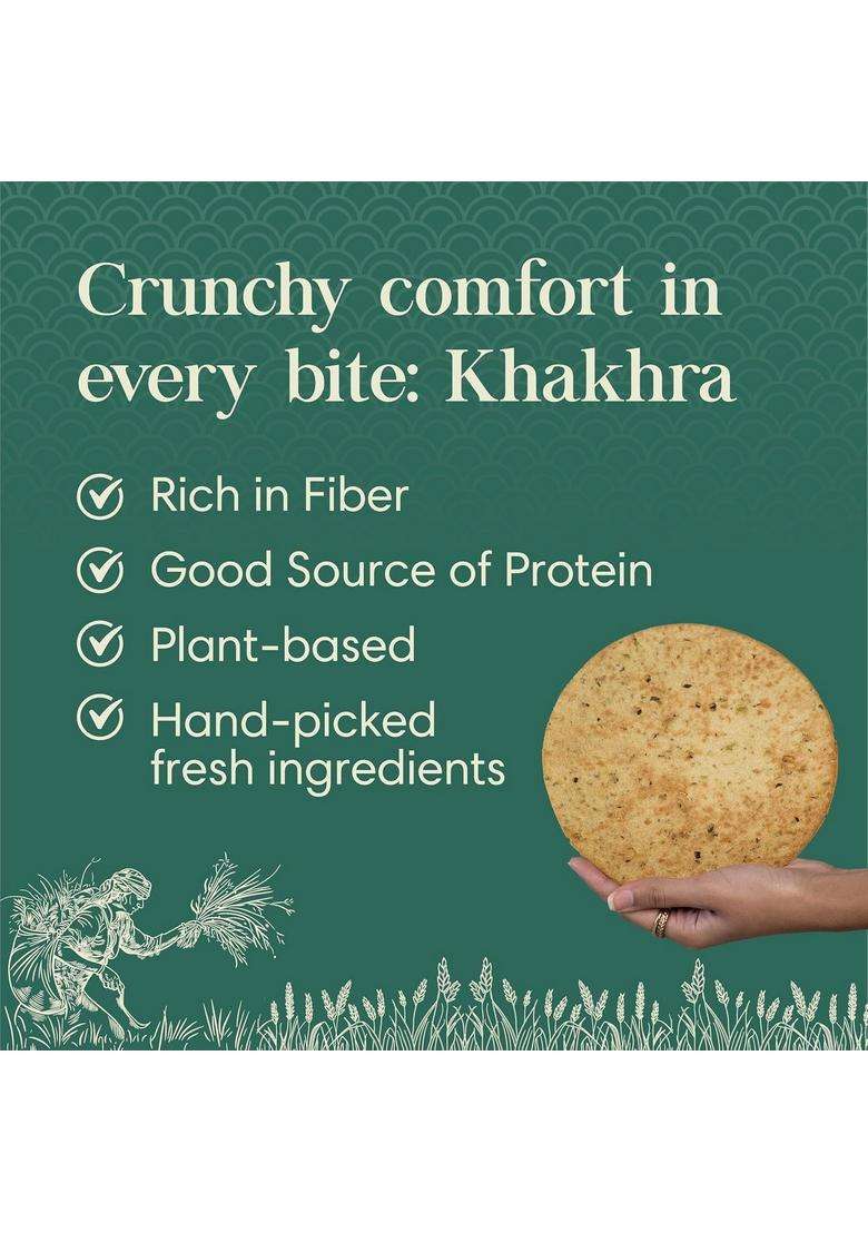 Gunvan Multigrain Jeera Fusion Khakhra Healthy & Crispy Roasted Snack | High-Fiber, Diet-Friendly Indian Tea-Time 200G Pack - Indya