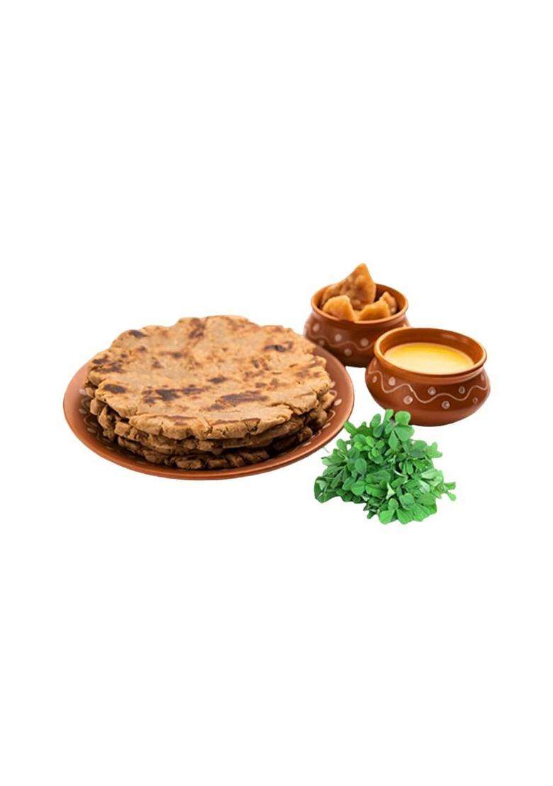 Golers Methi Bhakhari | Ready To Eat Healthy Gujarati Snacks No Artificial Colours Maida Vacuum Packed Indian Dry Bhakri Snack 180Gm (Pack Of 5) - Indya