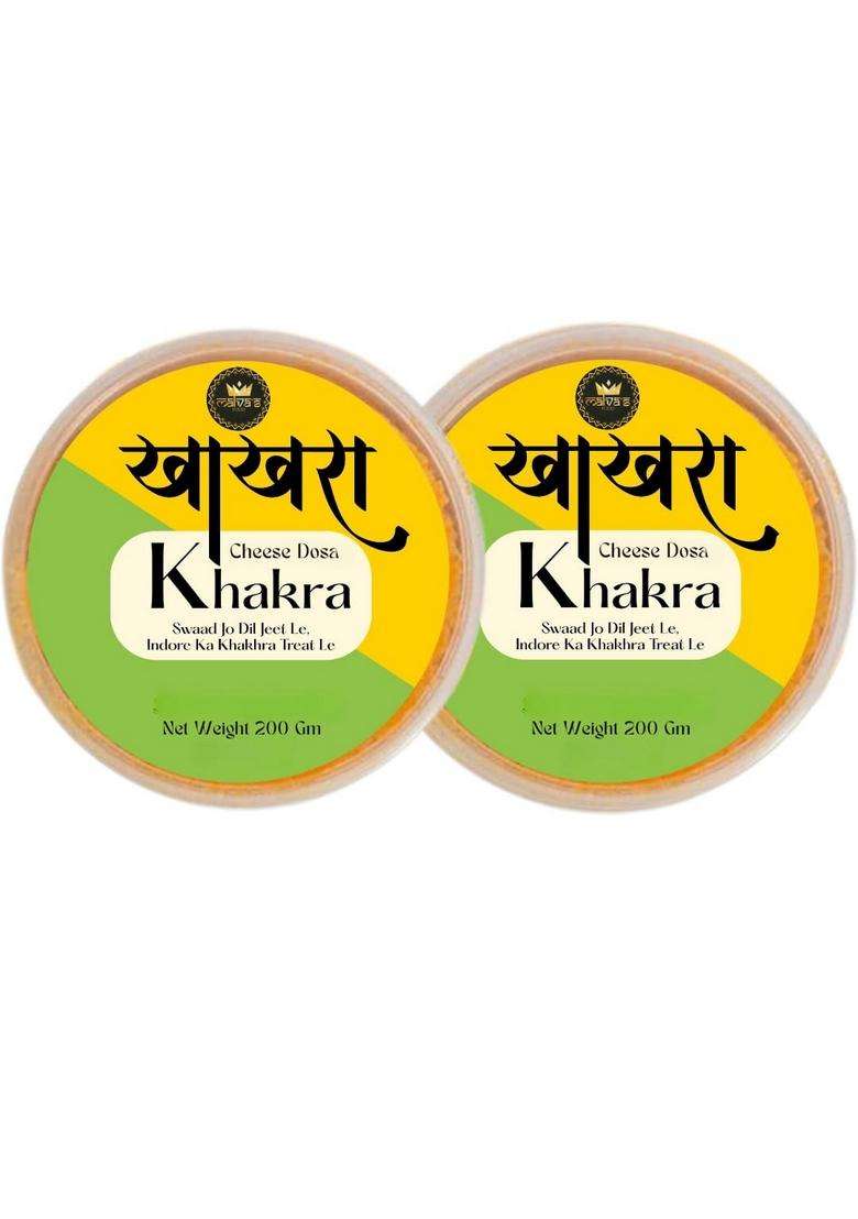 Malvas Food Khakhra Ready To Eat Delicious Crispy & Crunchy, Healthy Anytime Snack | Gluten Free Instant Snacks All Time Favourite Indian (200 G (Pack Of 2), Cheese Khakhra) - Indya