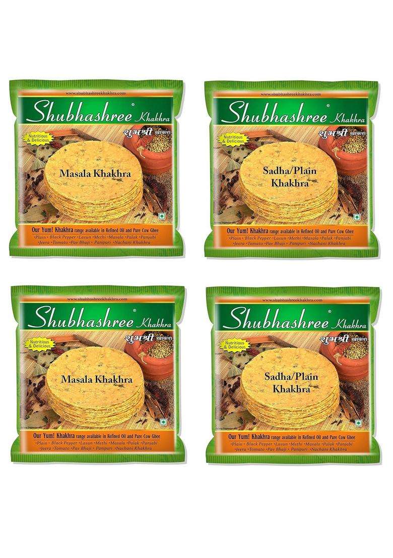 Shubhashree Masala & Plain Khakhra Combo - 800 Grams - Indya